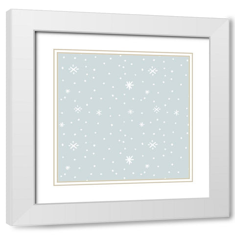 Snow Globe Village Collection H White Modern Wood Framed Art Print with Double Matting by Barnes, Victoria