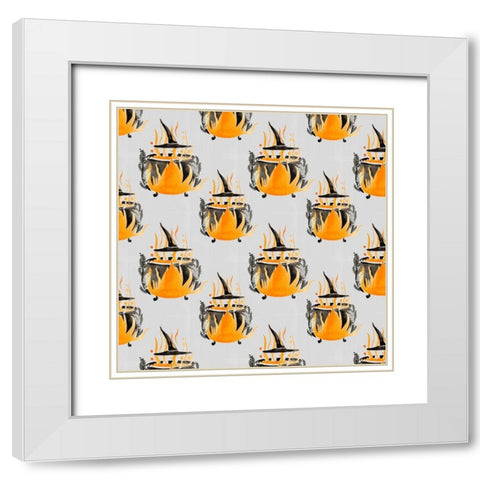 Witchy Mischief Collection H White Modern Wood Framed Art Print with Double Matting by Parker, Jennifer Paxton