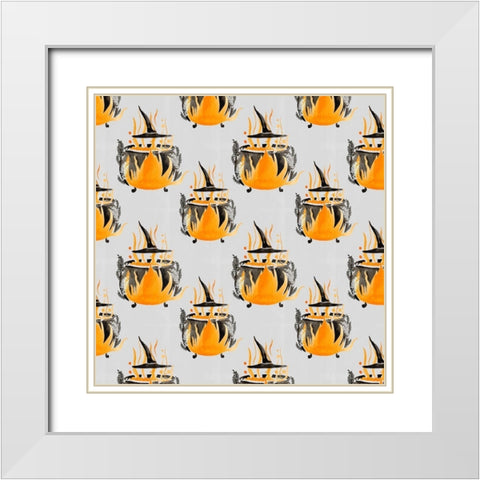 Witchy Mischief Collection H White Modern Wood Framed Art Print with Double Matting by Parker, Jennifer Paxton