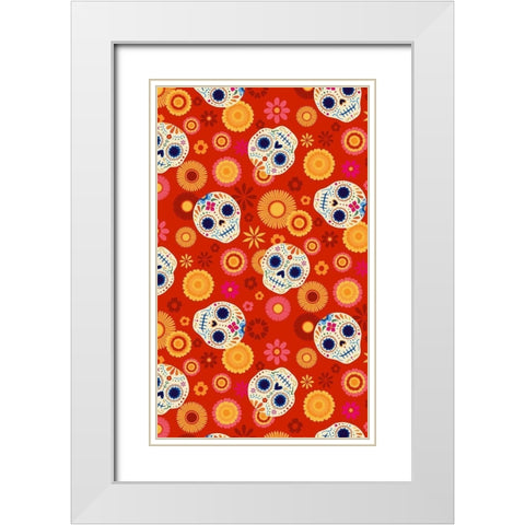 Calaveras Collection E White Modern Wood Framed Art Print with Double Matting by Barnes, Victoria