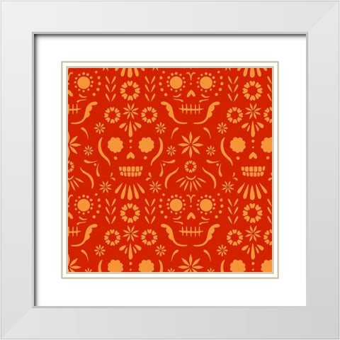 Calaveras Collection F White Modern Wood Framed Art Print with Double Matting by Barnes, Victoria