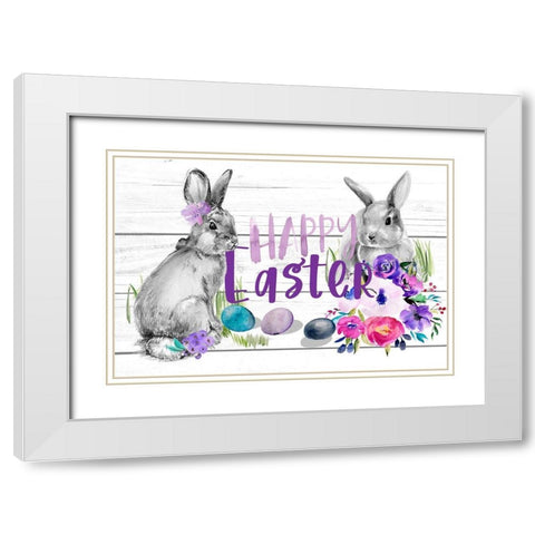Bright Easter Bouquet Collection A White Modern Wood Framed Art Print with Double Matting by Parker, Jennifer Paxton