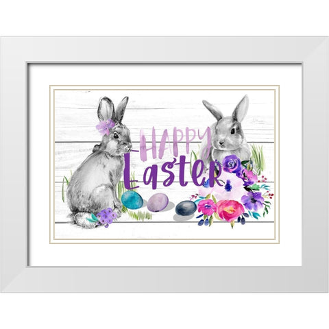 Bright Easter Bouquet Collection A White Modern Wood Framed Art Print with Double Matting by Parker, Jennifer Paxton