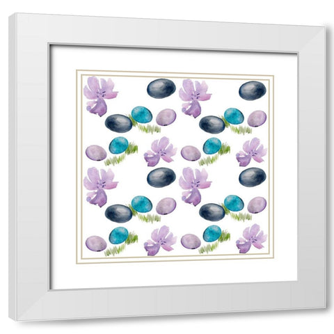 Bright Easter Bouquet Collection H White Modern Wood Framed Art Print with Double Matting by Parker, Jennifer Paxton