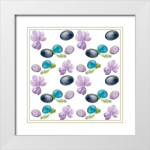 Bright Easter Bouquet Collection H White Modern Wood Framed Art Print with Double Matting by Parker, Jennifer Paxton