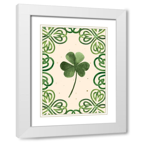 Gilded Shamrock Collection B White Modern Wood Framed Art Print with Double Matting by Borges, Victoria