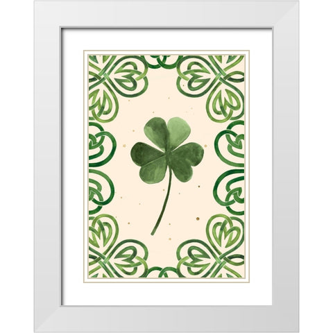 Gilded Shamrock Collection B White Modern Wood Framed Art Print with Double Matting by Borges, Victoria