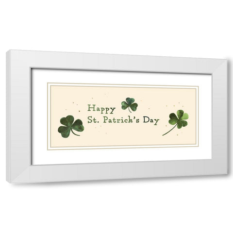 Gilded Shamrock Collection D White Modern Wood Framed Art Print with Double Matting by Borges, Victoria
