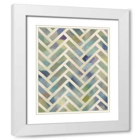Random Symmetry III White Modern Wood Framed Art Print with Double Matting by Zarris, Chariklia