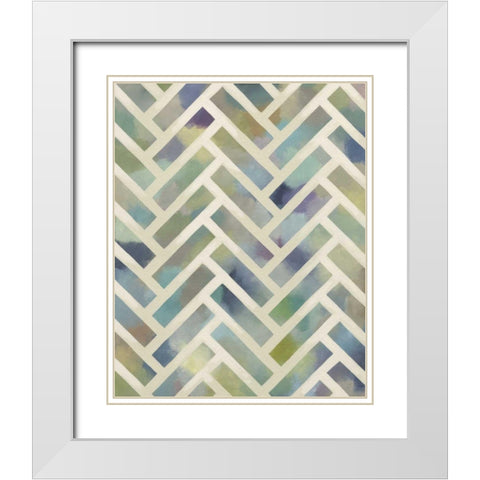 Random Symmetry III White Modern Wood Framed Art Print with Double Matting by Zarris, Chariklia
