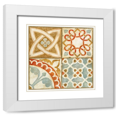 Palace Tiles I White Modern Wood Framed Art Print with Double Matting by Meagher, Megan