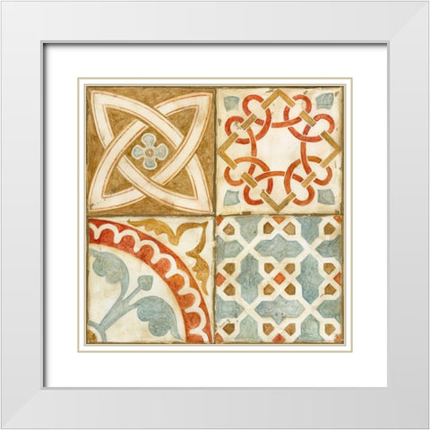 Palace Tiles I White Modern Wood Framed Art Print with Double Matting by Meagher, Megan
