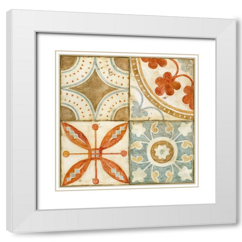 Palace Tiles II White Modern Wood Framed Art Print with Double Matting by Meagher, Megan