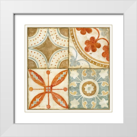 Palace Tiles II White Modern Wood Framed Art Print with Double Matting by Meagher, Megan