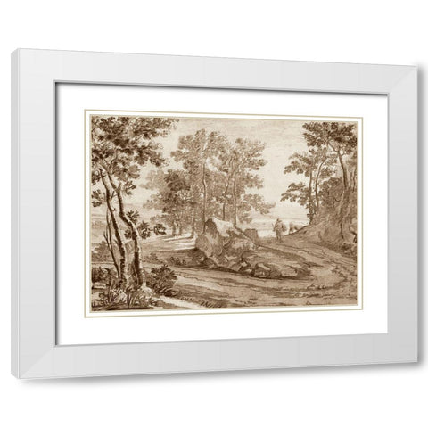 Italian Pastoral I White Modern Wood Framed Art Print with Double Matting by Both, Jean