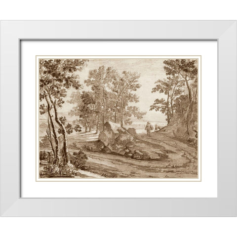 Italian Pastoral I White Modern Wood Framed Art Print with Double Matting by Both, Jean