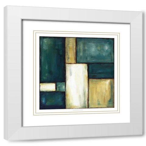 Cobalt I White Modern Wood Framed Art Print with Double Matting by Zarris, Chariklia
