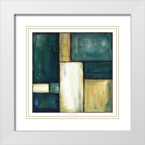 Cobalt I White Modern Wood Framed Art Print with Double Matting by Zarris, Chariklia