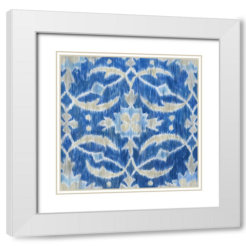 Royal Ikat I White Modern Wood Framed Art Print with Double Matting by Meagher, Megan