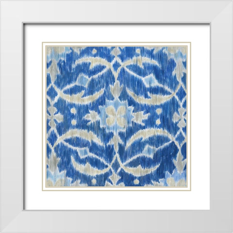 Royal Ikat I White Modern Wood Framed Art Print with Double Matting by Meagher, Megan