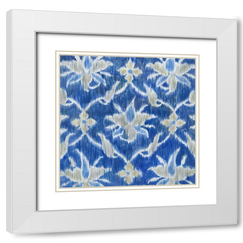 Royal Ikat II White Modern Wood Framed Art Print with Double Matting by Meagher, Megan
