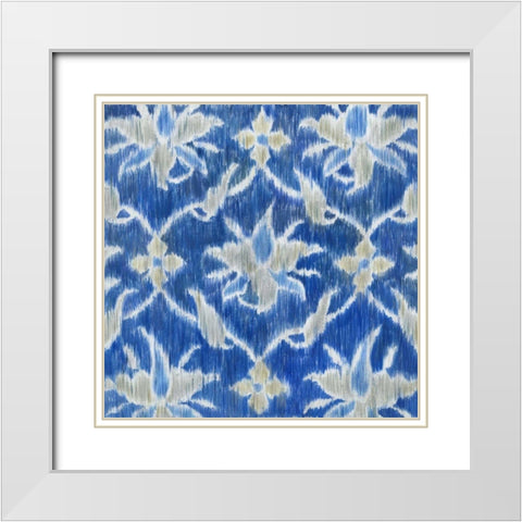 Royal Ikat II White Modern Wood Framed Art Print with Double Matting by Meagher, Megan