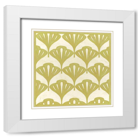Cottage Leaves I White Modern Wood Framed Art Print with Double Matting by Vess, June Erica