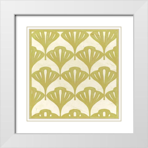 Cottage Leaves I White Modern Wood Framed Art Print with Double Matting by Vess, June Erica