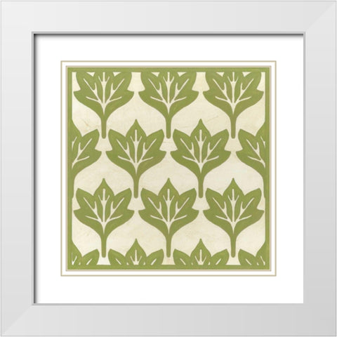 Cottage Leaves IV White Modern Wood Framed Art Print with Double Matting by Vess, June Erica