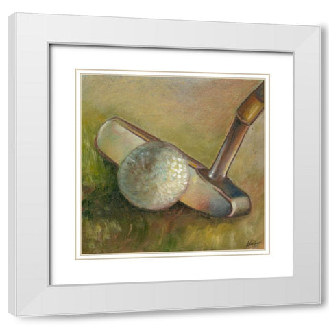 The Putter White Modern Wood Framed Art Print with Double Matting by Harper, Ethan