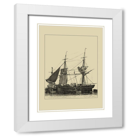 Ships and Sails II White Modern Wood Framed Art Print with Double Matting by Vision Studio