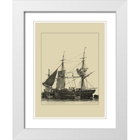 Ships and Sails II White Modern Wood Framed Art Print with Double Matting by Vision Studio