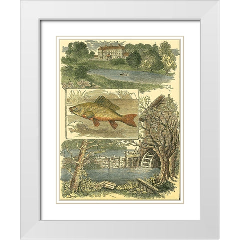 Fishermans Vignette I White Modern Wood Framed Art Print with Double Matting by Vision Studio