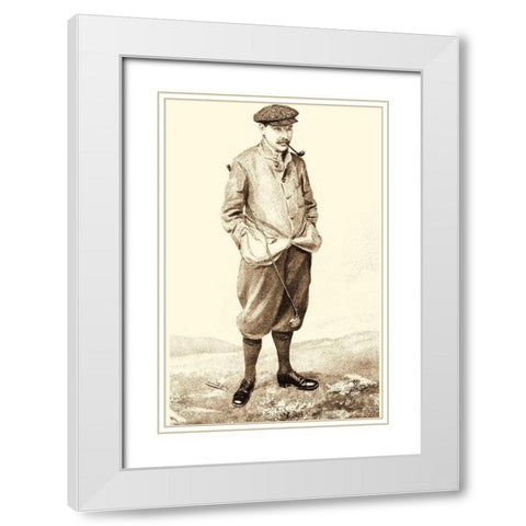 Vanity Fair Golfers IV White Modern Wood Framed Art Print with Double Matting by Spy