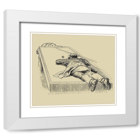Pool Hall Antics IX White Modern Wood Framed Art Print with Double Matting by Unknown
