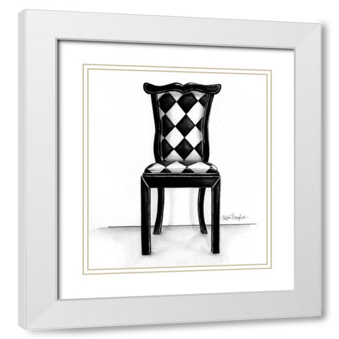 Designer Chair VII White Modern Wood Framed Art Print with Double Matting by Meagher, Megan