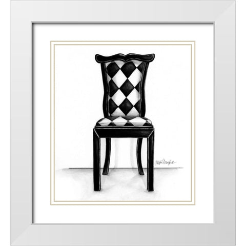 Designer Chair VII White Modern Wood Framed Art Print with Double Matting by Meagher, Megan