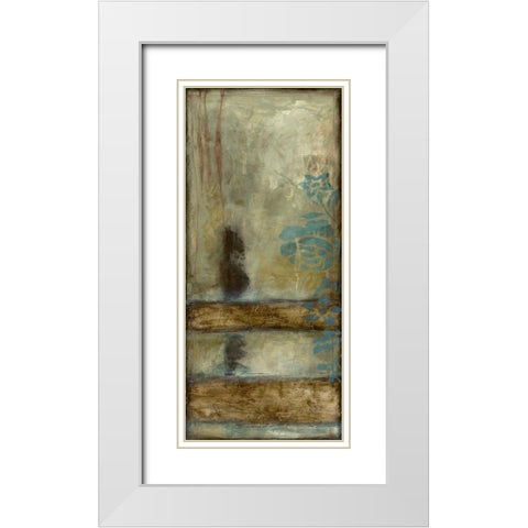 Teal Patina II White Modern Wood Framed Art Print with Double Matting by Goldberger, Jennifer