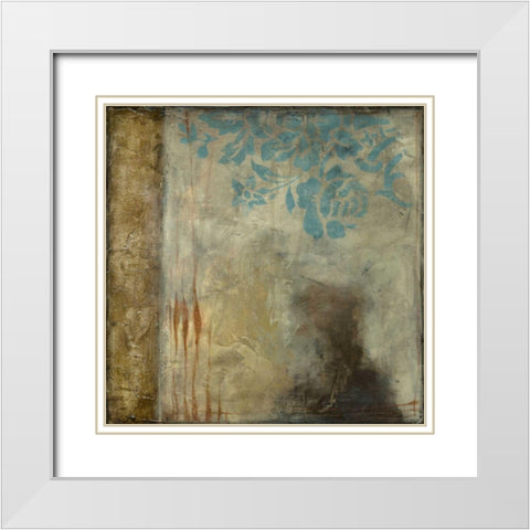Teal Patina IV White Modern Wood Framed Art Print with Double Matting by Goldberger, Jennifer