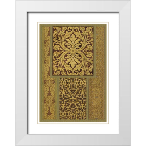 Florentine Panel II White Modern Wood Framed Art Print with Double Matting by Vision Studio