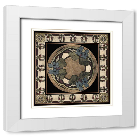 Arts and Crafts Motif I White Modern Wood Framed Art Print with Double Matting by Vision Studio