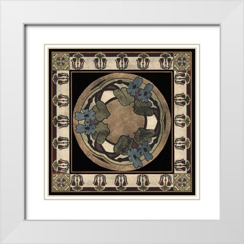 Arts and Crafts Motif I White Modern Wood Framed Art Print with Double Matting by Vision Studio