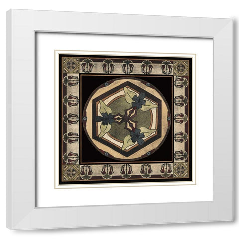 Arts and Crafts Motif II White Modern Wood Framed Art Print with Double Matting by Vision Studio