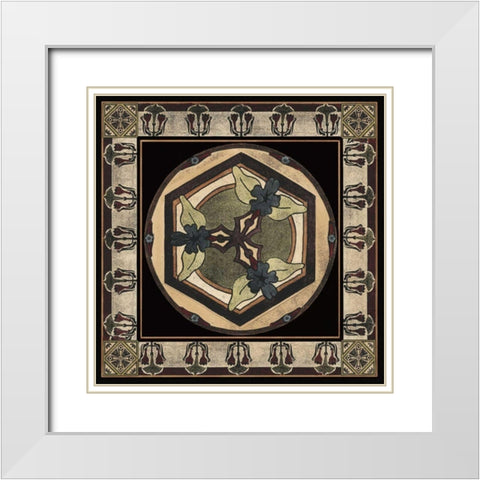 Arts and Crafts Motif II White Modern Wood Framed Art Print with Double Matting by Vision Studio
