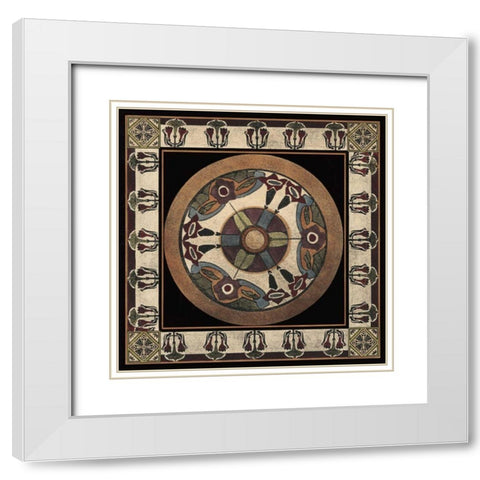 Arts and Crafts Motif IV White Modern Wood Framed Art Print with Double Matting by Vision Studio