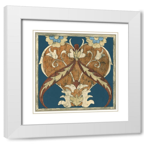 Mini Vintage Woodblock I White Modern Wood Framed Art Print with Double Matting by Zarris, Chariklia