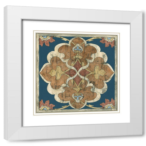 Mini Vintage Woodblock III White Modern Wood Framed Art Print with Double Matting by Zarris, Chariklia