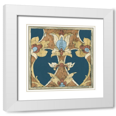 Mini Vintage Woodblock IV White Modern Wood Framed Art Print with Double Matting by Zarris, Chariklia