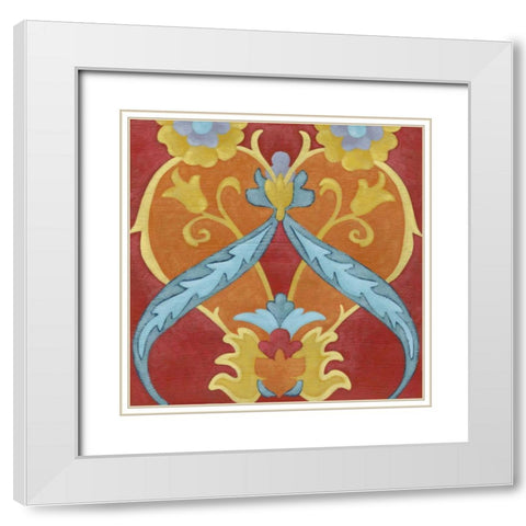 Alhambra Pattern IV White Modern Wood Framed Art Print with Double Matting by Zarris, Chariklia