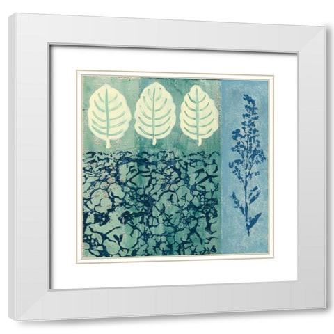 Natures Montage IV White Modern Wood Framed Art Print with Double Matting by Slocum, Nancy